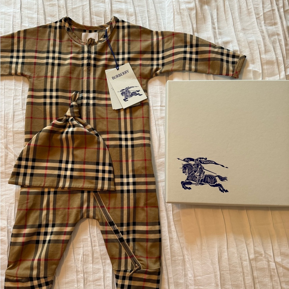 Burberry Kids Check One Piece - Tan
